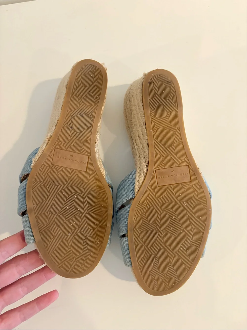 Veronica Beard || Ivy Woven Wedge Espadrille Sandals Denim Blue 5